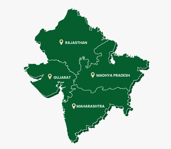 A GIF of four Indian states with details in it
